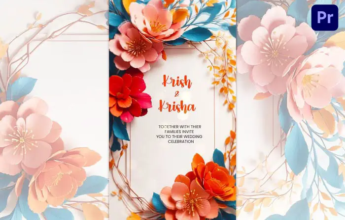 Unique 3D Floral Wedding Invitation Card Instagram Story